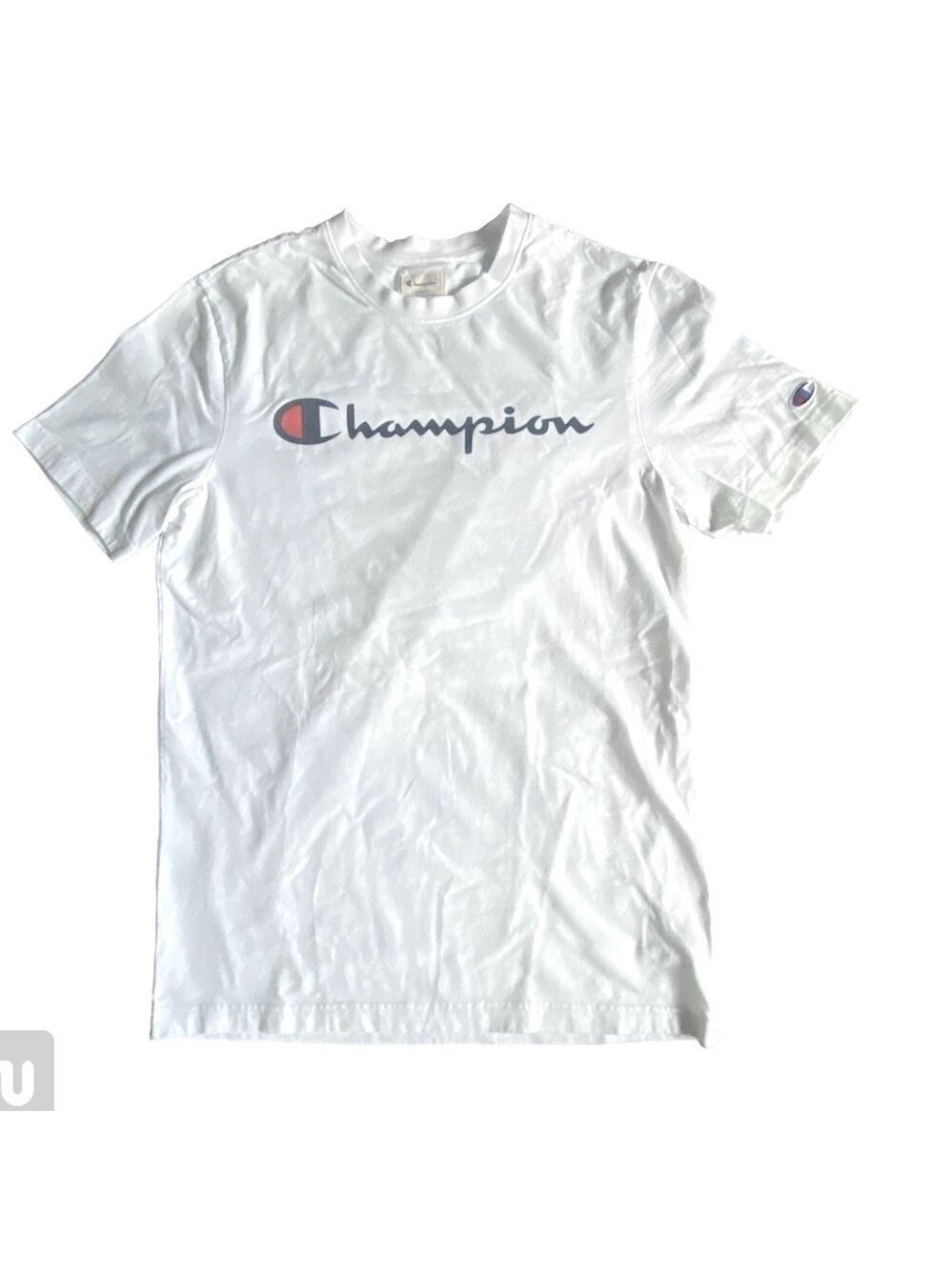 Champion White Logo T-Shirt Size Small